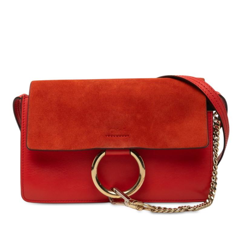 Chloe（クロエ） フェイ 斜め掛け ショルダーバッグ レッド系 レザー