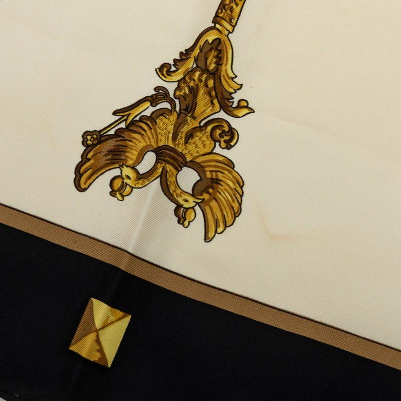 HERMES（エルメス） カレ90 LES CLES 鍵 スカーフ ブラック ホワイト