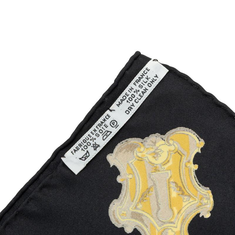 HERMES（エルメス） カレ90 LES CLES 鍵 スカーフ ブラック ホワイト