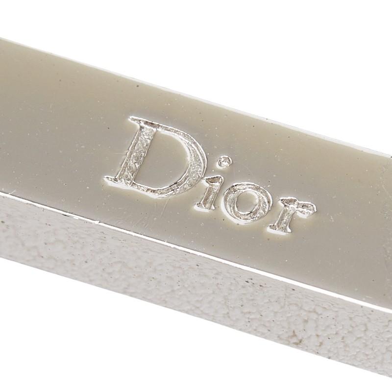 ディオール Dロゴ チャーム キーホルダー レッド シルバー メタル