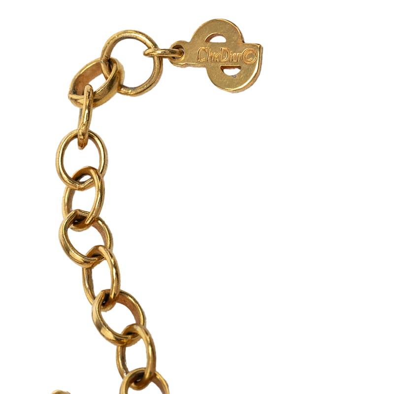【期間限定セール】Dior ロゴネックレス ゴールド 美品 ディオール ロゴ ネックレス ゴールド ブラック メッキ レディース