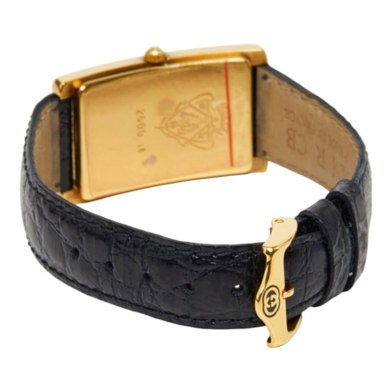 GUCCI（グッチ） 腕時計 2600M クオーツ シルバー文字盤 メッキ レザー