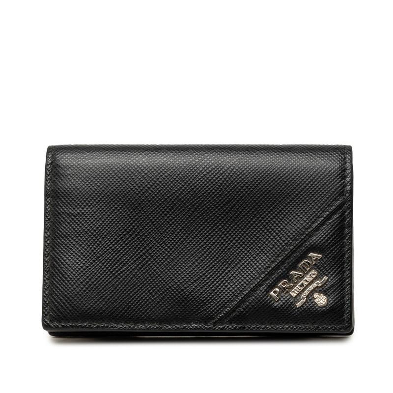 PRADA（プラダ） ロゴ カードケース 名刺入れ ブラック サフィアーノ