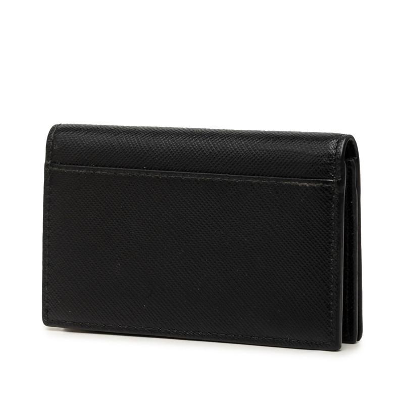 プラダ　カードケース　名刺入れ　ロゴ刻印　レザー　ブラック　正規品 PRADA（プラダ） ロゴ カードケース 名刺入れ ブラック サフィアーノ