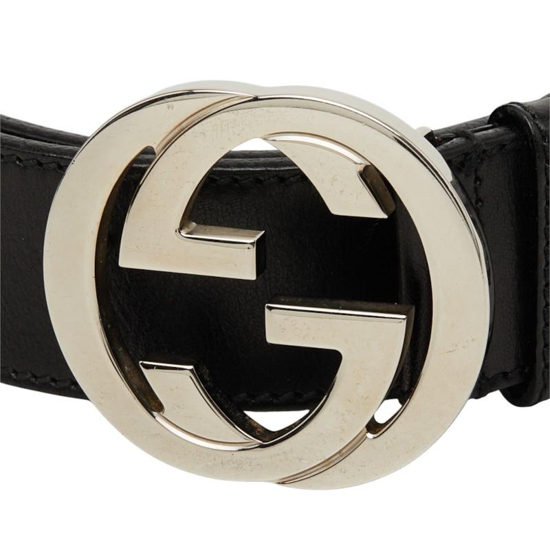 GUCCI ベルト インターロッキングG ハート ブラック GUCCI（グッチ） インターロッキングG GGロゴバックル ベルト 114984