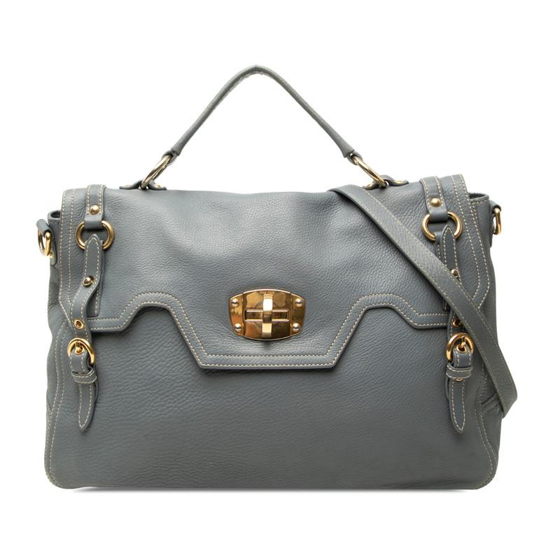 miu miu（ミュウミュウ） ハンドバッグ ショルダーバッグ 2WAY グレー