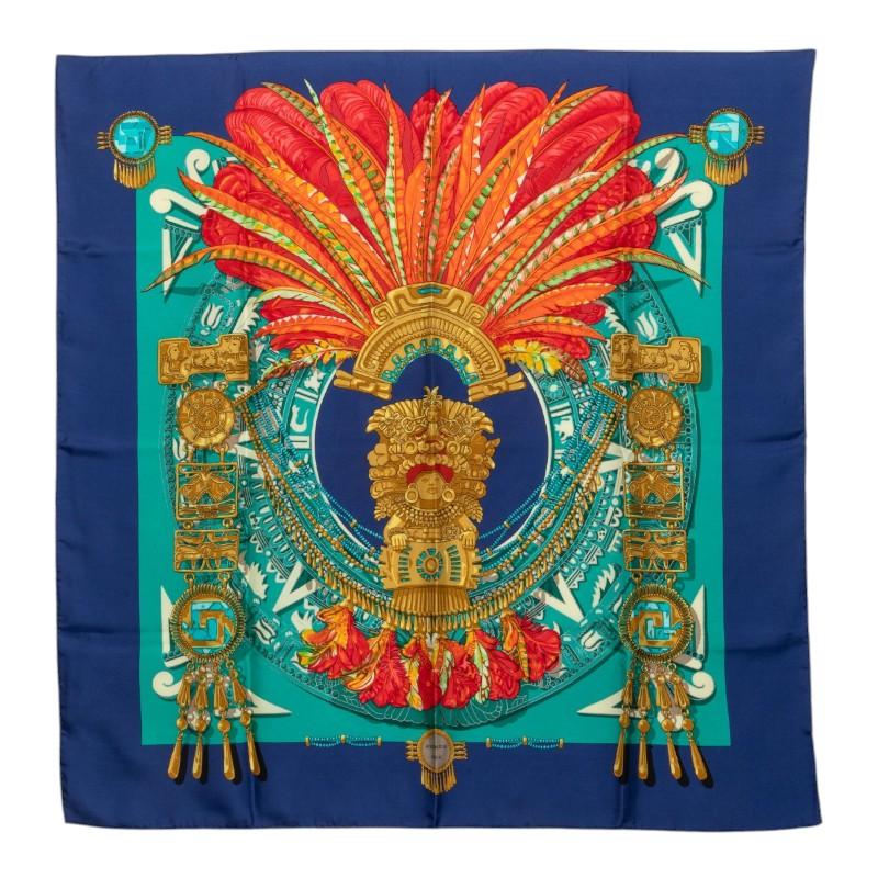 HERMES（エルメス） カレ90 Mexique メキシコ スカーフ ブルー マルチ