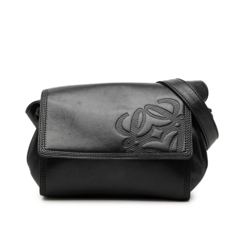 LOEWE（ロエベ） アナグラム 斜め掛け ショルダーバッグ ブラック