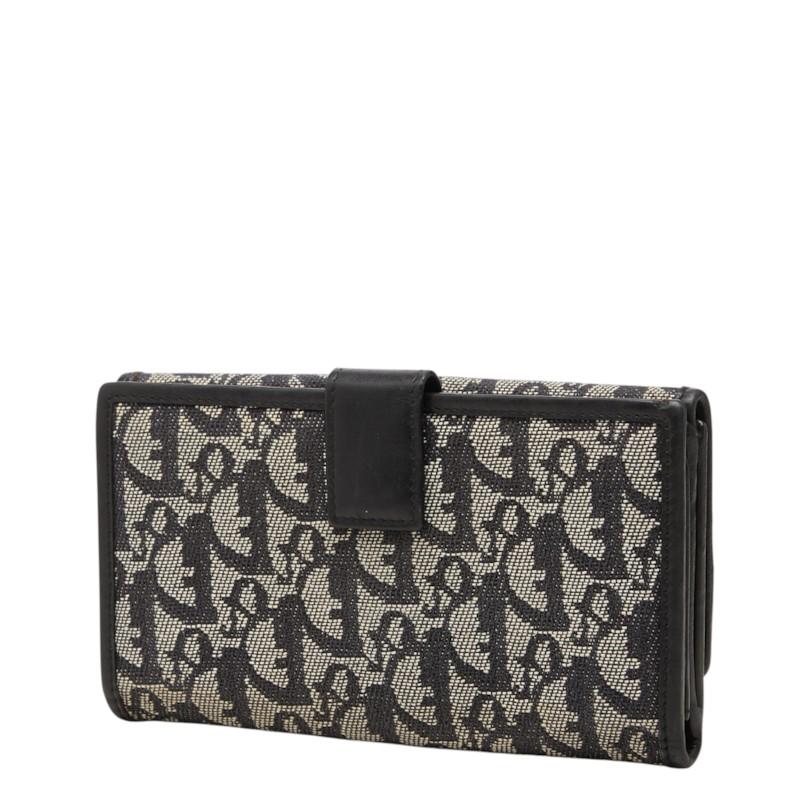 や*す様 Christian Dior トロッター 長財布 ディオール トロッター 長財布 ブラック アイボリー キャンバス レザー