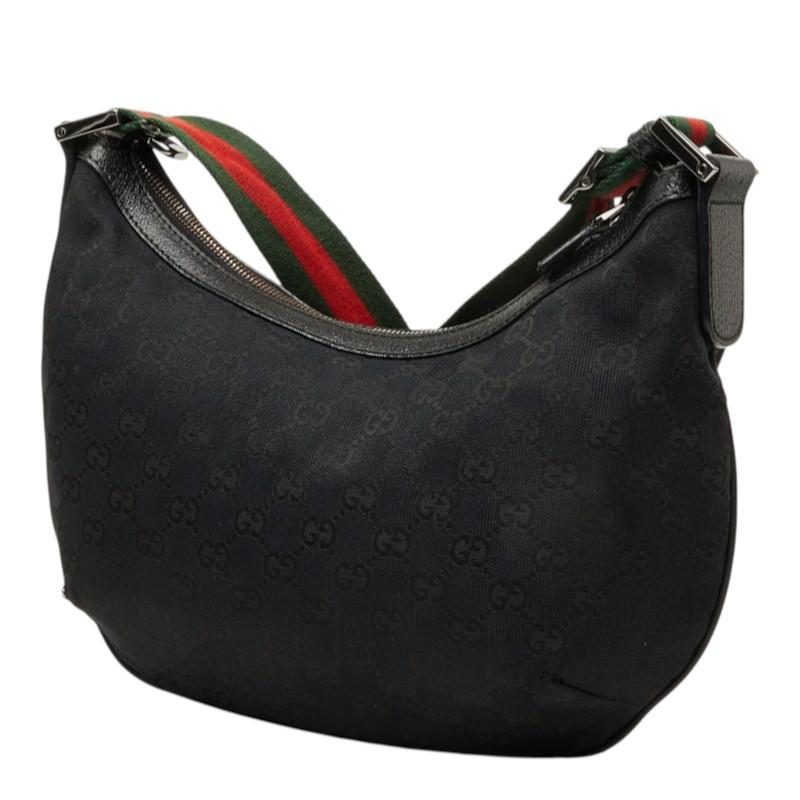 【GUCCI】ショルダーバッグ　シェリーライン　GGキャンバス　ブラック. GUCCI（グッチ） GGキャンバス シェリーライン 斜め掛け ショルダー