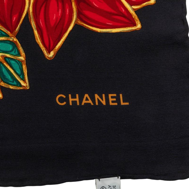 CHANEL（シャネル） 宝石 ジュエリー柄 スカーフ 大判 ブラック系