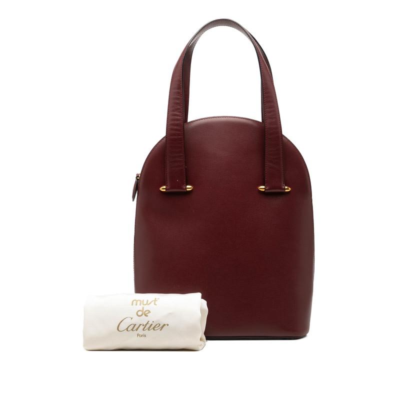 Cartier カルティエ ハンドバッグ マストライン ロゴ ボルドー Cartier（カルティエ） マストライン ハンドバッグ ボルドー ワイン