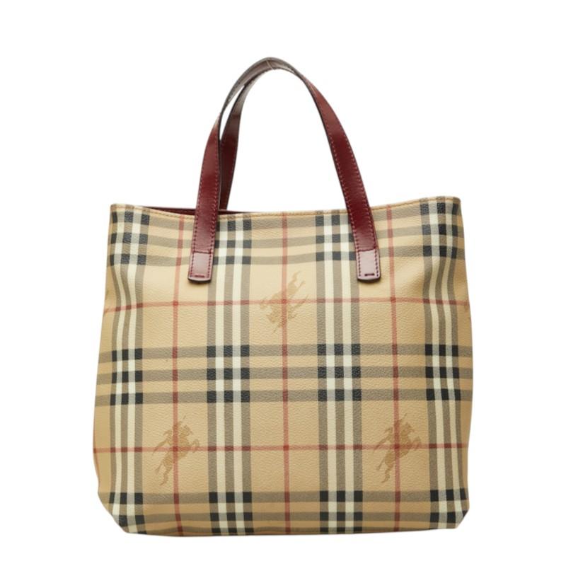 人気✨　バーバリーロンドン　ハンドバッグ　PVCレザー　チェック　シャドーホース BURBERRY（バーバリー） ノバチェック シャドーホース ハンドバッグ