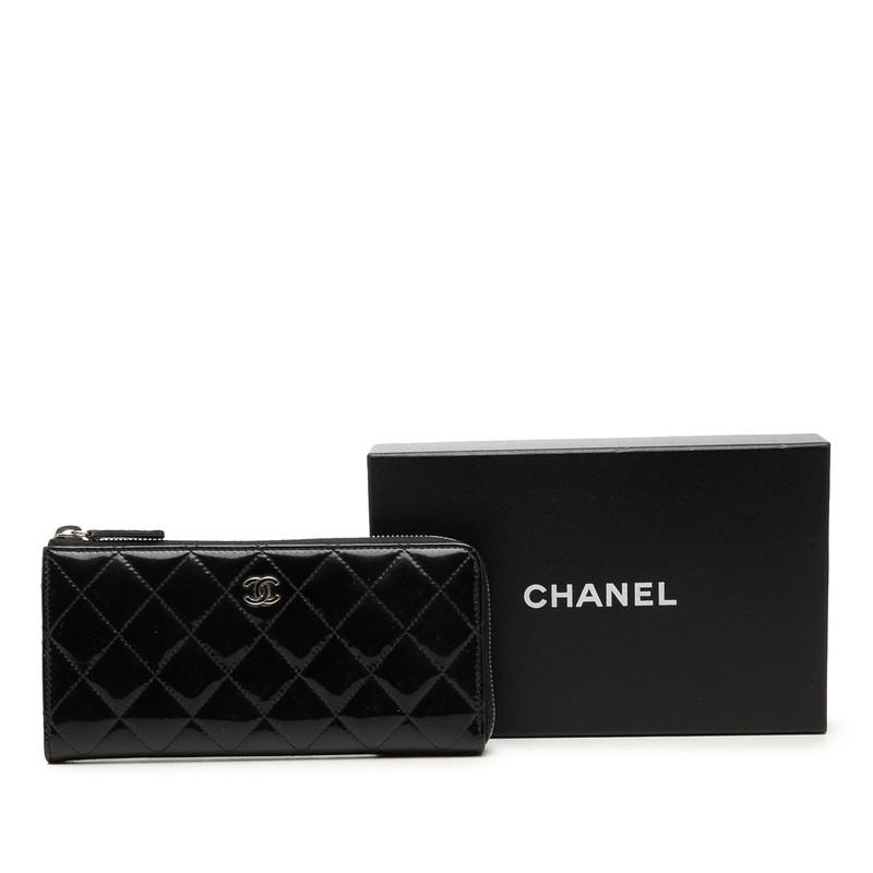 CHANEL（シャネル） ココマーク マトラッセ 長財布 ブラック パテント