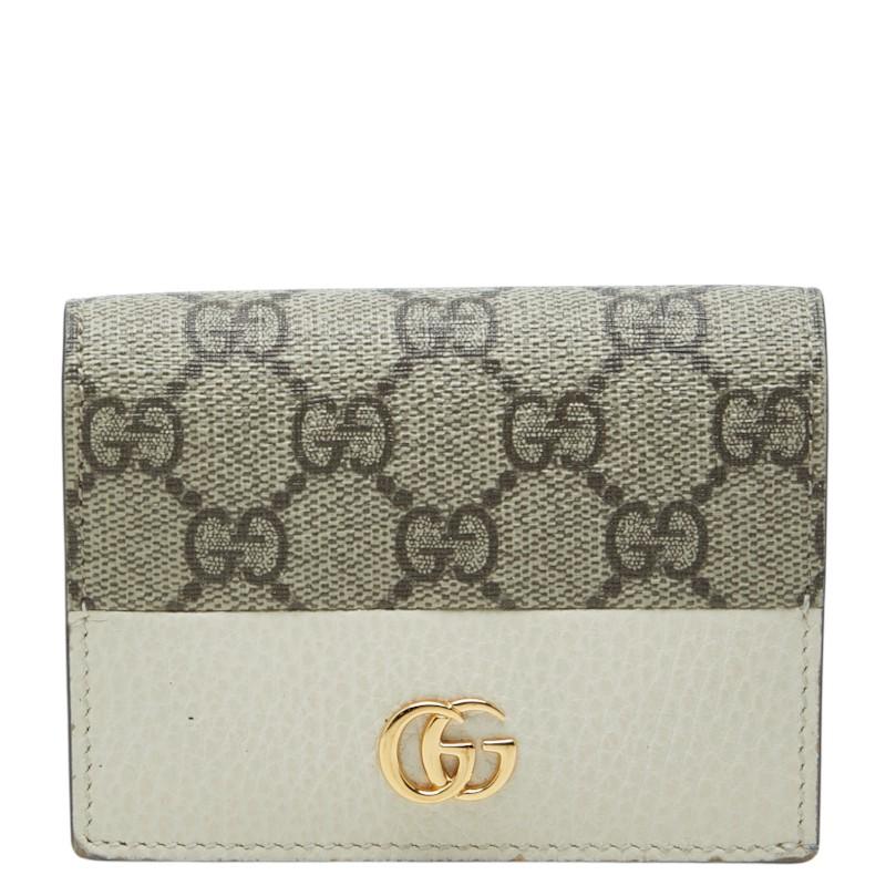 GUCCI（グッチ） GGスプリーム 二つ折り財布 658610 ベージュ ホワイト