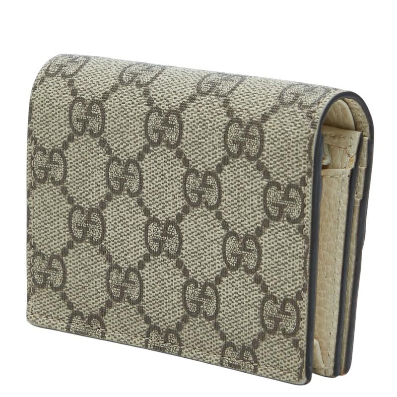 GUCCI（グッチ） GGスプリーム 二つ折り財布 658610 ベージュ ホワイト