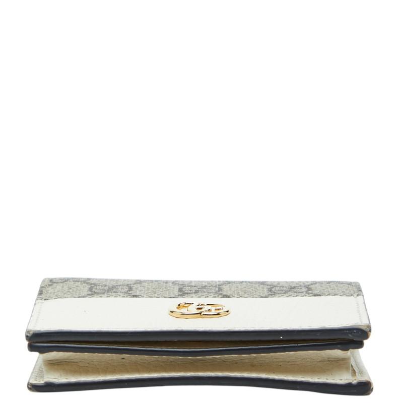 GUCCI（グッチ） GGスプリーム 二つ折り財布 658610 ベージュ ホワイト