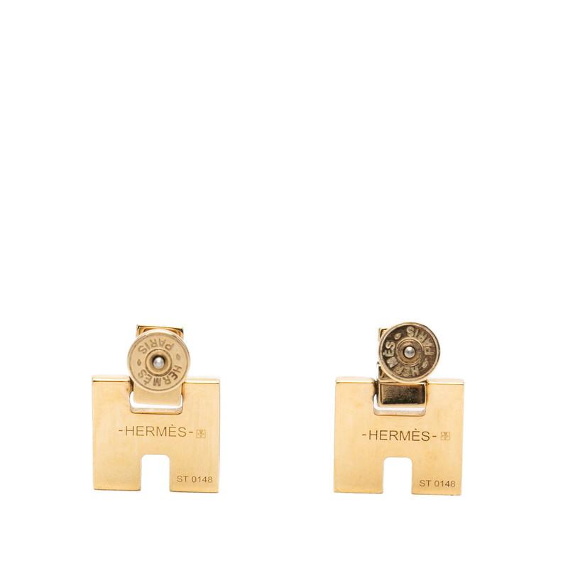 HERMES（エルメス） アイリーン ピアス ゴールド ホワイト メッキ