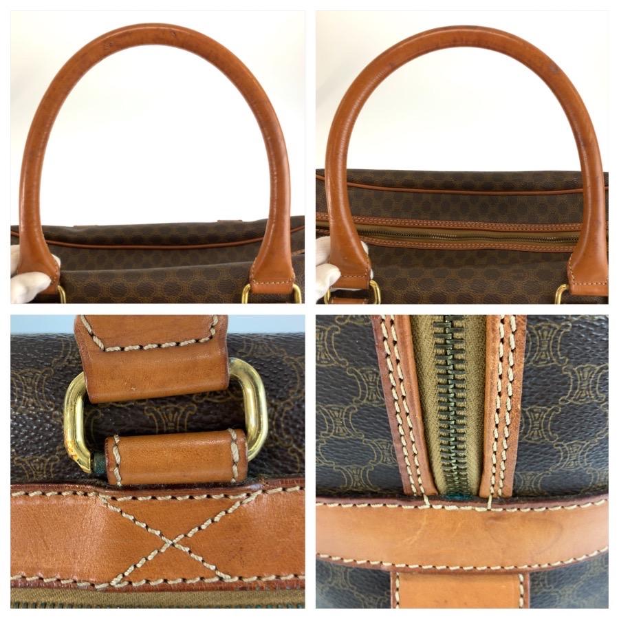 CELINE（セリーヌ） マカダム ボストンバッグ ハンドバッグ ブラウン