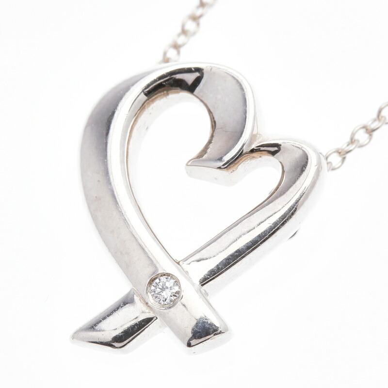ティファニー Sv925 シルバー ラビングハート 1p ダイヤ ネックレス レディース Tiffany Co 中古 1 銀座パリス Yahoo ショッピング店 通販 Yahoo ショッピング