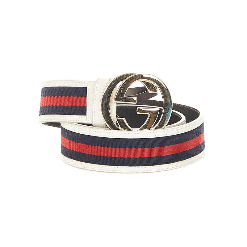 開店記念セール レザー レッド ネイビー インターロッキングg グッチ あす着対応 ベルト 中古 Gucci レディース 財布 帽子 ファッション小物 Itse Edu Co
