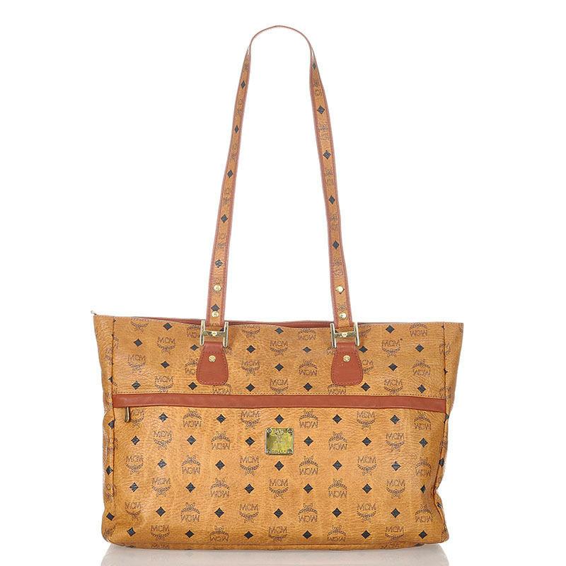MCM ブラウン レザー トートバッグ