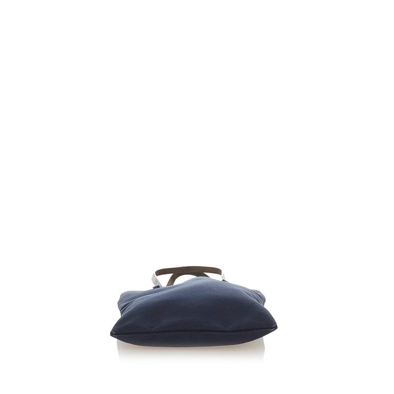 FENDI（フェンディ） ネイビー ブラック キャンバス レザー トート