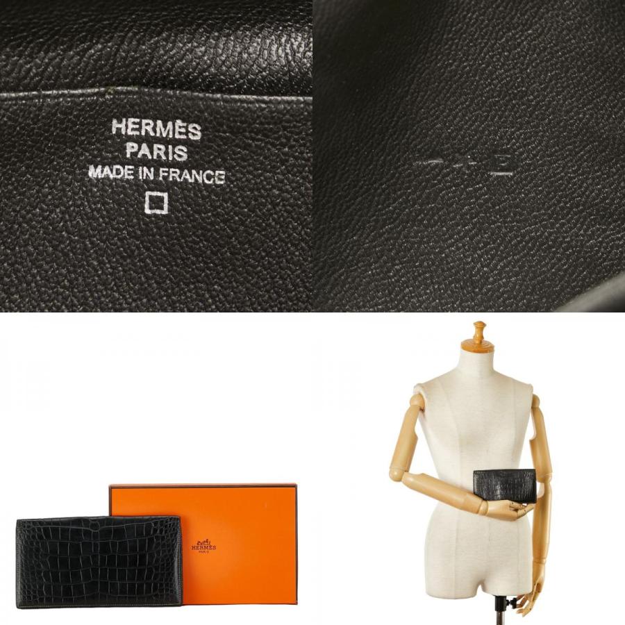 エルメス ベアンスフレ 長財布 アリゲーター レディース HERMES 【234-53487】 HERMES(エルメス) ベアンスフレ□C刻印 ゴールド金具アリゲーター長