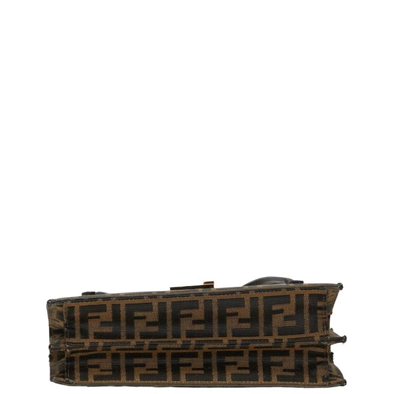 フェンディ ズッカ ハンドバッグ ブラウン キャンバス レザー レディース FENDI 【中古】_3