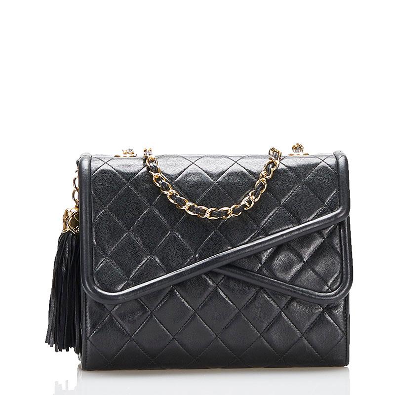 【美品】CHANEL CC マトラッセ ラムスキン フリンジ チェーンショルダー CHANEL（シャネル） マトラッセ フリンジ ココマーク ヴィンテージ
