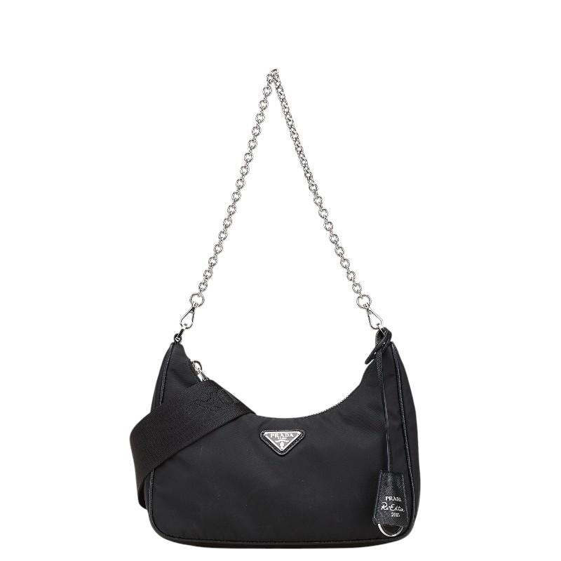 プラダ 三角ロゴプレート ショルダーバッグ 1BH204 ブラック