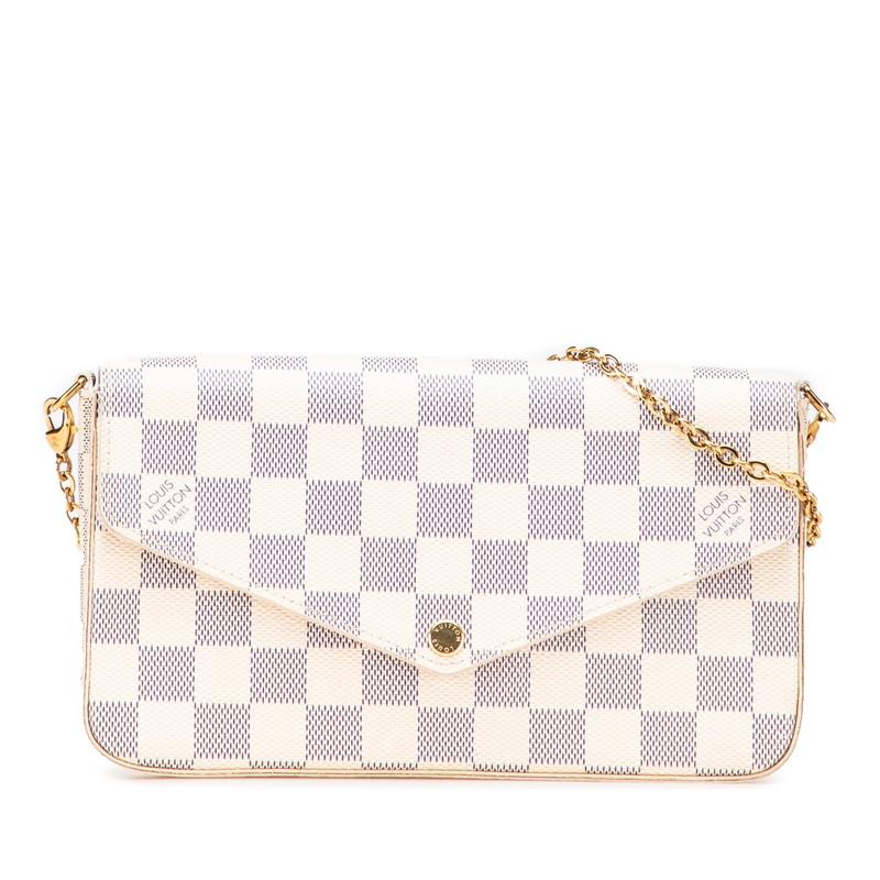 ルイ ヴィトン ダミエ アズール ポシェット フェリシー チェーン ショルダーバッグ N40491 ホワイト レディース LOUIS VUITTON 【中古】 ルイ ヴィトン ダミエ アズール ポシェット フェリシー チェーン