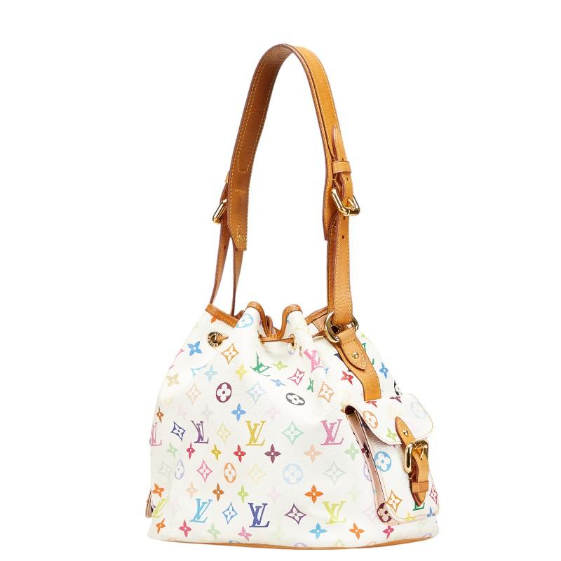 ルイ ヴィトン モノグラム マルチカラー プチノエ ワンショルダーバッグ M42229 ホワイト PVC レザー レディース LOUIS VUITTON 【中古】_1