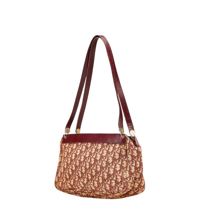 即発送！ディオール　ショルダーバッグ　トロッター　総柄レザー　キャンバス　ワイン ディオール トロッター ハンドバッグ ショルダーバッグ ワイン