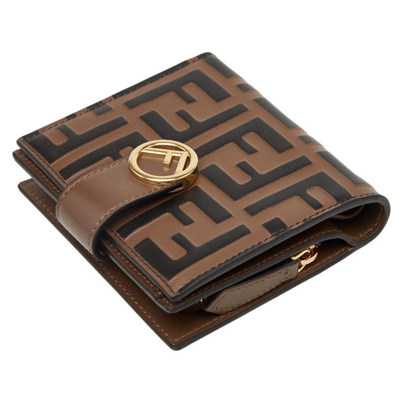 フェンディ F IS FENDI エフ イズ フェンディ 二つ折り財布 8M0386 ブラウン レザー レディース FENDI 【中古】 FENDI（フェンディ） F IS FENDI エフ イズ 二つ折り財布 8M0386