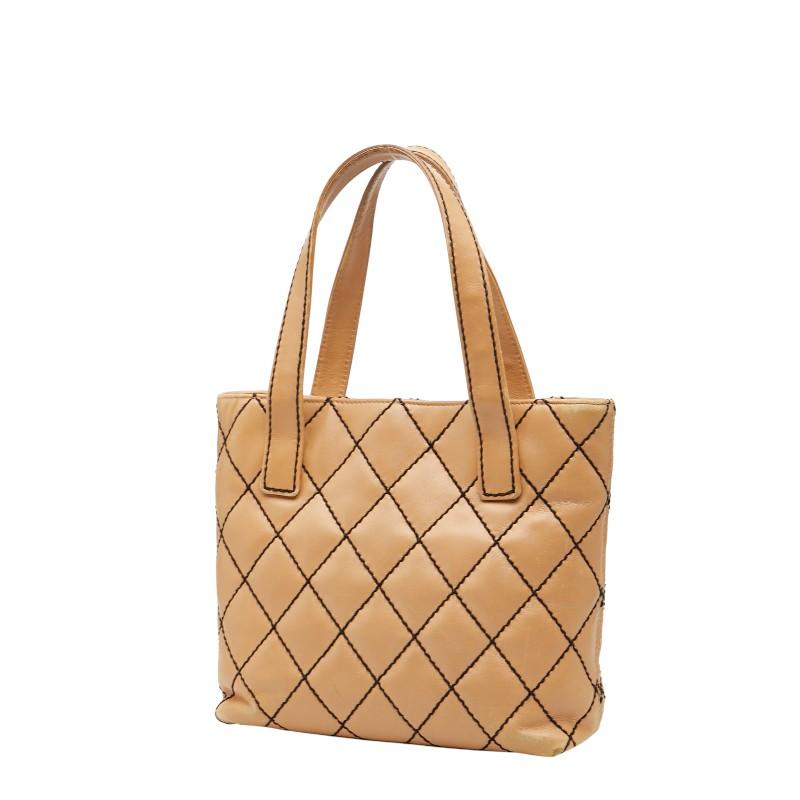 美品　CHANEL シャネル　ベージュ ワイルドステッチ ハンドバッグ CHANEL（シャネル） ワイルドステッチ ココマーク ハンドバッグ