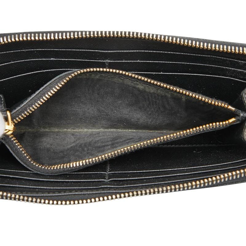 PRADA（プラダ） ロゴ 長財布 ブラック サフィアーノレザー レディース