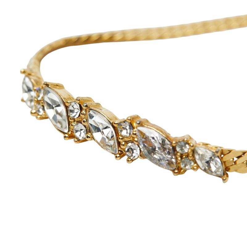 ディオール ブレスレット ゴールド メッキ ラインストーン レディース