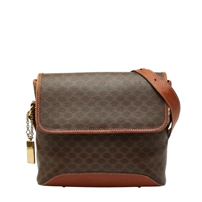 CELINE（セリーヌ） マカダム 斜め掛け ショルダーバッグ ブラウン PVC