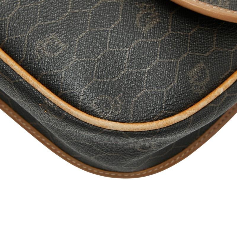 ディオール ハニカム 斜め掛け ショルダーバッグ ブラウン PVC レザー