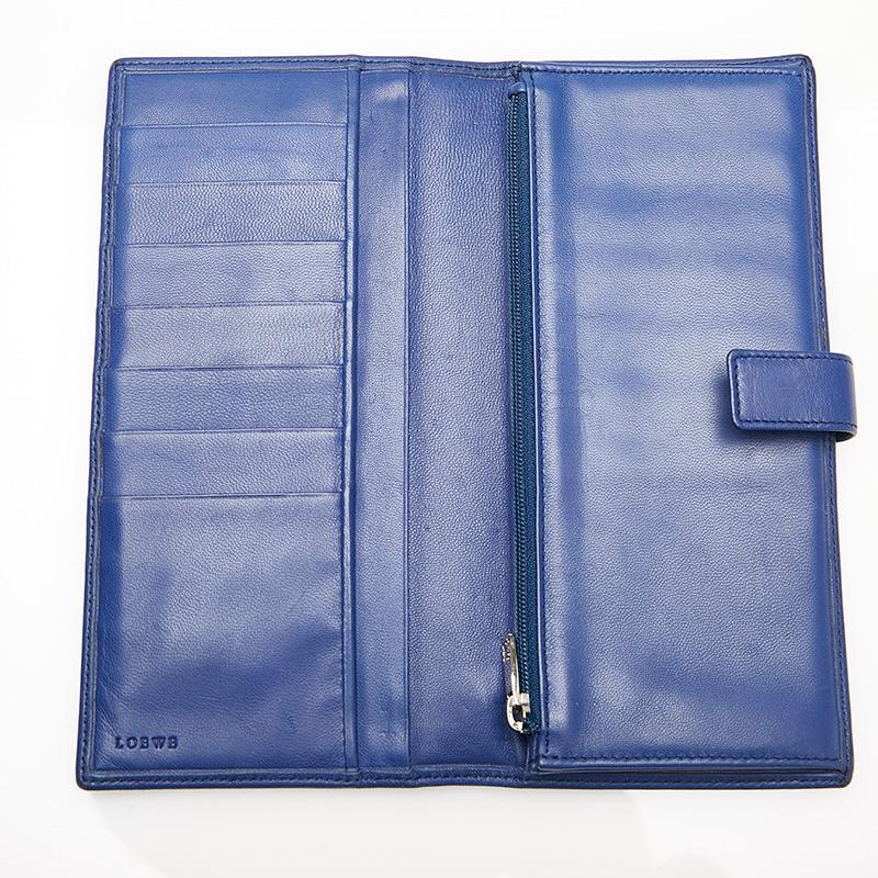 LOEWE（ロエベ） ブルー レザー 長財布 レディース 中古 : 銀座パリス