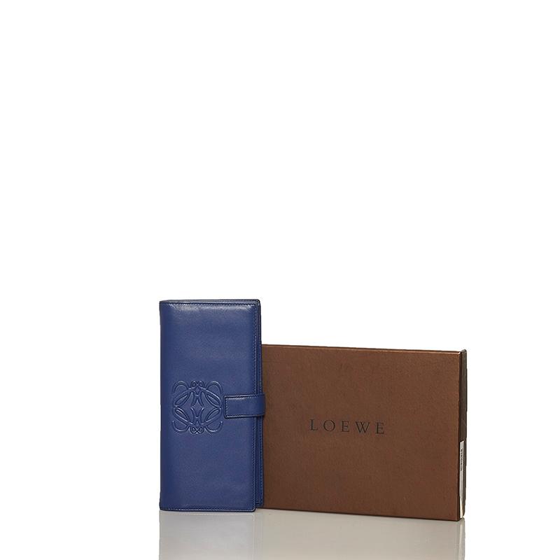 LOEWE（ロエベ） ブルー レザー 長財布 レディース 中古 : 銀座パリス