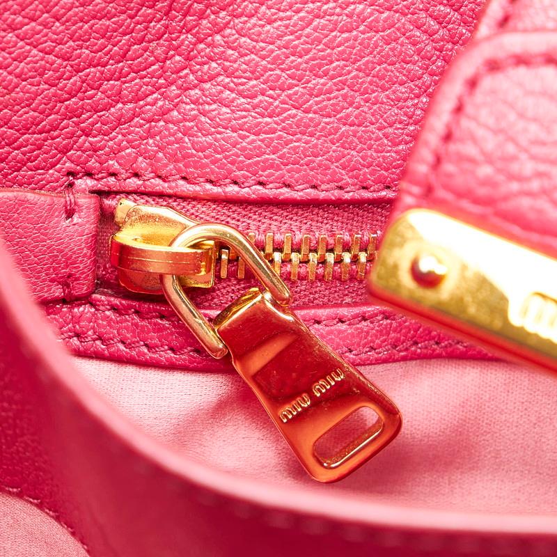 miu ミュウミュウ ピンク レザー ハンドバッグ ショルダーバッグ miu ミュウミュウ ピンク レザー ハンドバッグ ショルダーバッグ