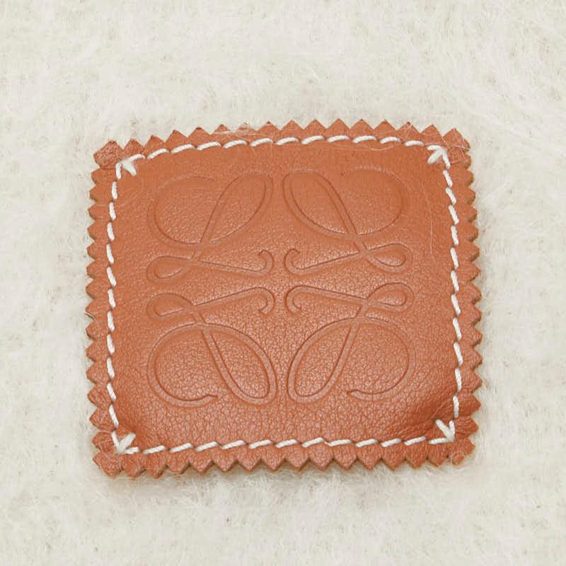 LOEWE（ロエベ） アナグラム マフラー ホワイト ウール レザー モヘア