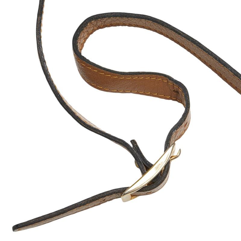 サンローラン パイソン型押し ワンショルダーバッグ ブラウン レザー