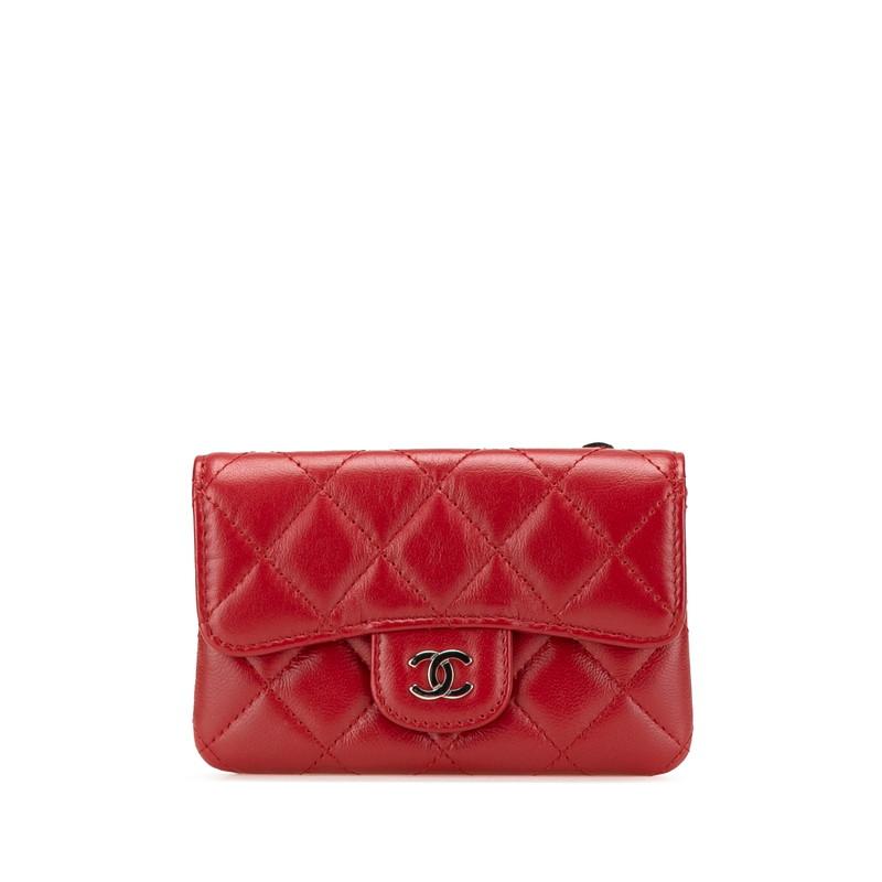 CHANEL シャネル マトラッセ ココマーク コインケース レッド CHANEL シャネル マトラッセ ココマーク コインケース レッド