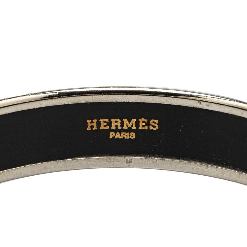 HERMES（エルメス） エマイユ バングル シルバー ブラック メタル