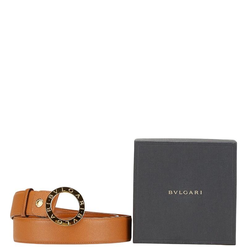 BVLGARI レザーベルト　ブラウン BVLGARI ブルガリ ブルガリブルガリ ベルト サイズ:105/42