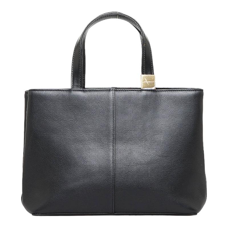 BURBERRY バーバリー ノバチェック ハンドバッグ ブラック レザー 