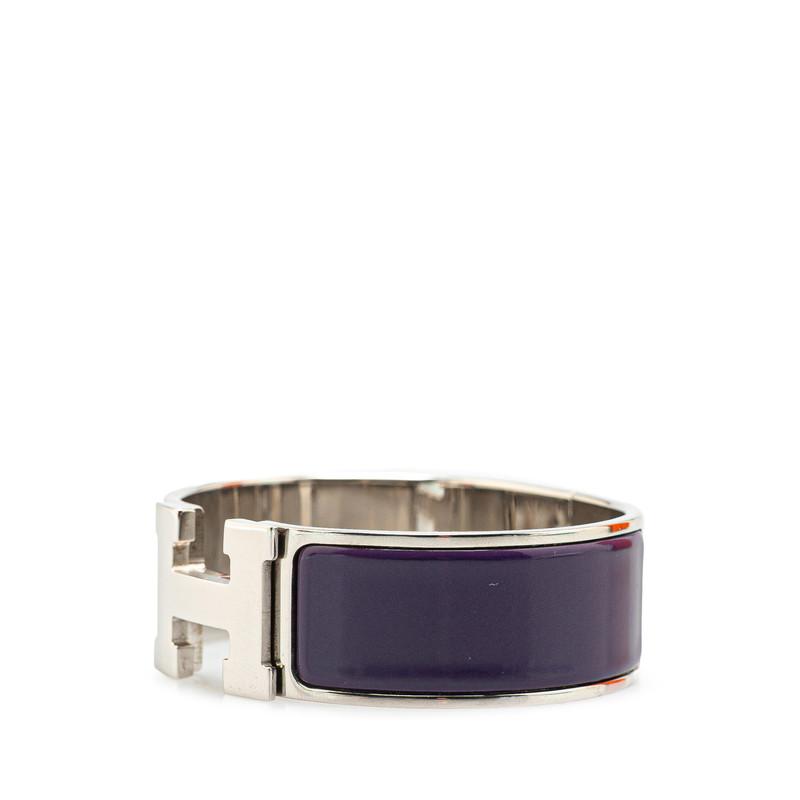 エルメス　クリッククラックPM Hバングル パープル HERMES（エルメス） クリッククラックH PM バングル シルバー パープル